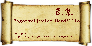 Bogosavljevics Natália névjegykártya